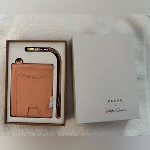 New in Box Andar Peach Cardholder with Strap